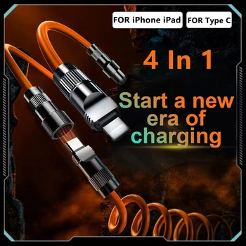 2023 Novi produžni kabel USB Type C Lightning Spring, skup kabela za punjenje 120 W, kabel za brzo punjenje za iPhone Xiaomi, obiteljsko putovanje