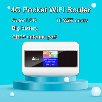 4G SIM kartica, Wi-Fi router-LCD zaslon u boji lte modem džep za sim kartice pristupna točka MIFI 10 korisnika Wi-Fi integrirana baterija prijenosni Wi-Fi