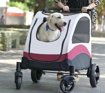 Kolica za kućne ljubimce, prikladna za velike pse, kolica za starije pse i mačke s invaliditetom, prijenosni sklopiva kolica za pse težine od 60 kg