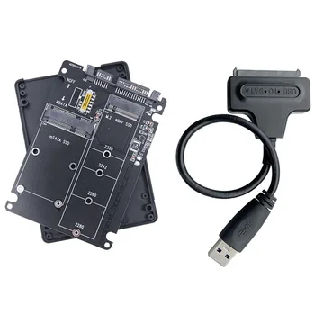 M. 2 NGFF MSATA SSD SATA 3,0 kartica adaptera 2 u 1 pretvarač Kartica adaptera sa omotom + USB3.0 Easy Drive