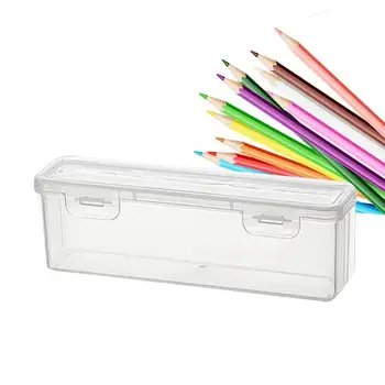 Prozirna kutija za olovke za olovke, защелкивающийся, velikog kapaciteta, канцелярский torbica s poklopcem, prijenosni kompaktni držač za pohranu u razredu u osnovnoj školi
