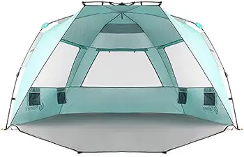 Šator Classic XL s dvostrukim srebrno premazom UPF 50 + za 4-6 osoba, odbojka na vizir s produženim poda na munje, tirkizna Barraca
